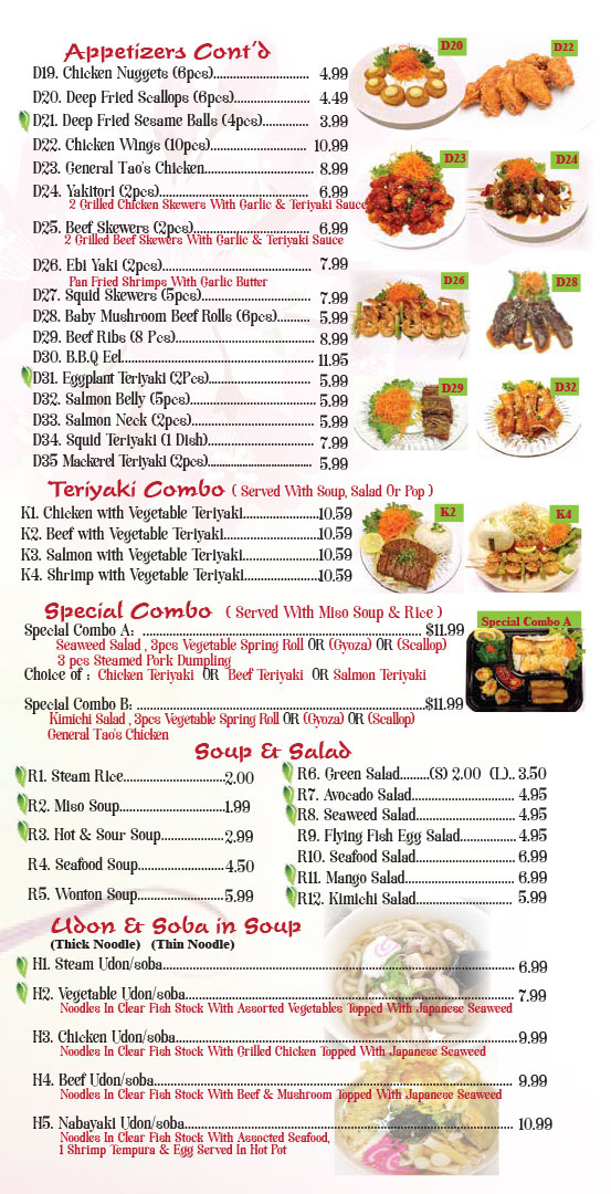 Menu – 1000 sushi islands