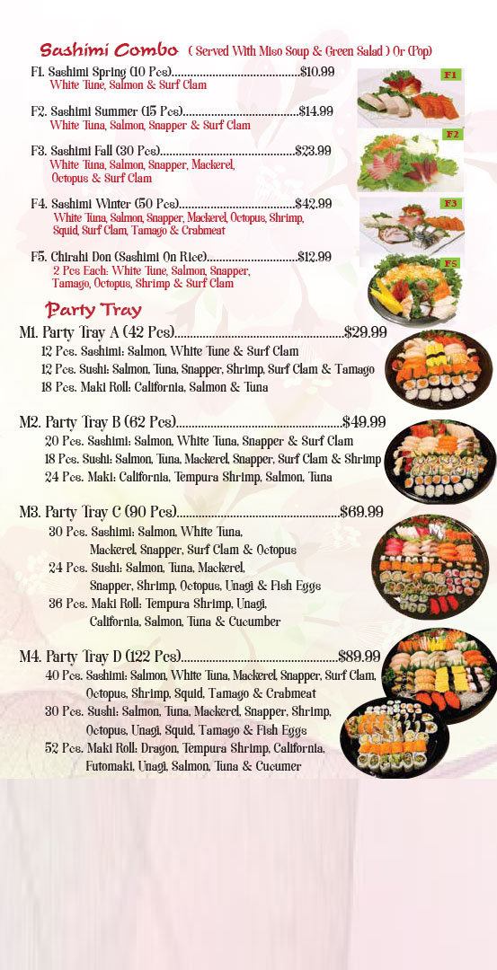 Menu 1000 sushi islands